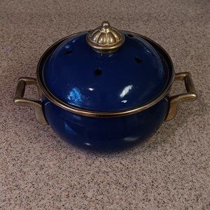 Vintage Cobalt Blue Enamel Pot pourri Simmer Pot